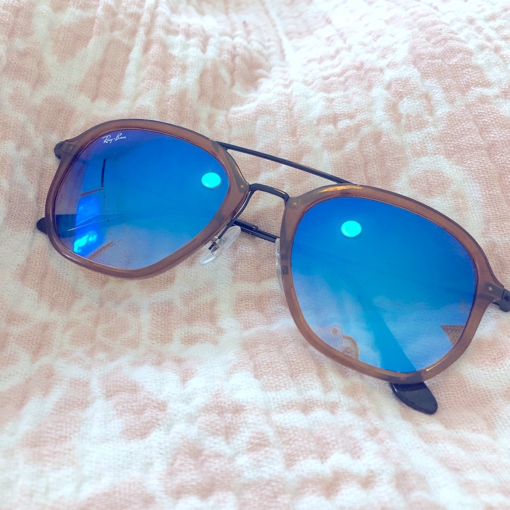 ray-ban aviator blue polarized glasses